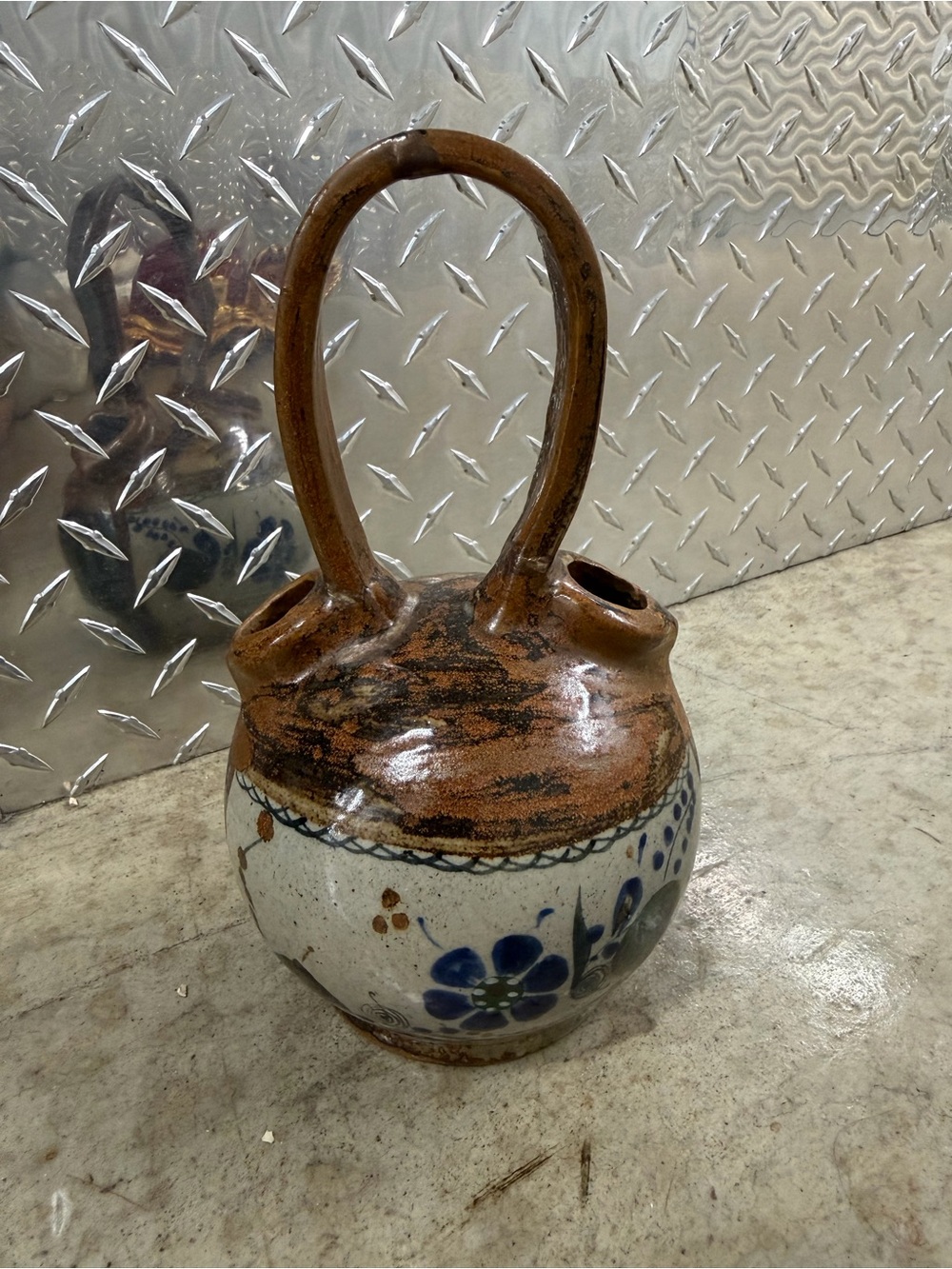 Vintage Mexican Tonala Wedding Vase